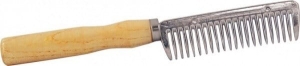 Grzebień metalowy z drewnianą rączką York