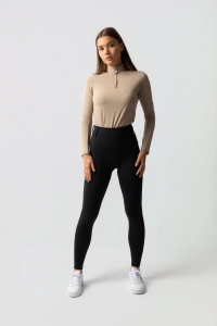 Legginsy zimowe Dea z pełnym lejem HORZE - czarny